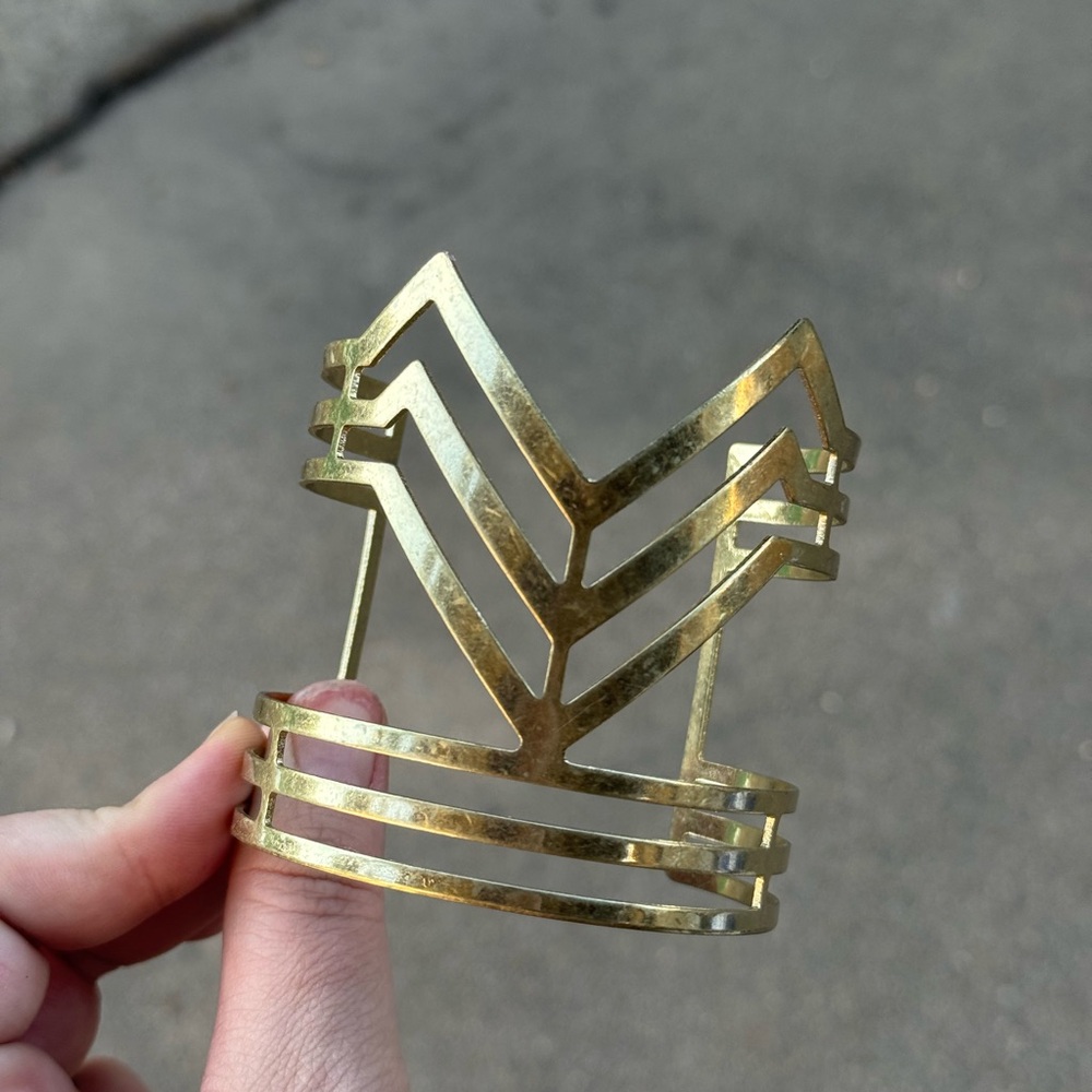Gold Geometric Cuff Bracelet